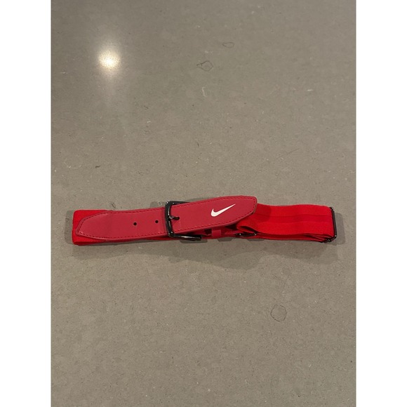 Nike Kids Baseball Belt Red Elastic Adjustable Buckle Youth Sportswear - Picture 1 of 5